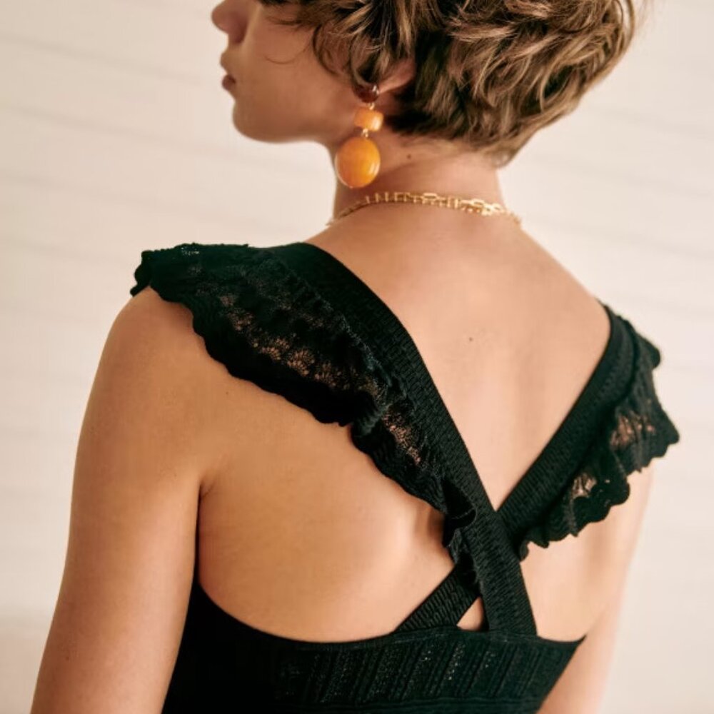 Sezane Faustine Top in Black (36/S)